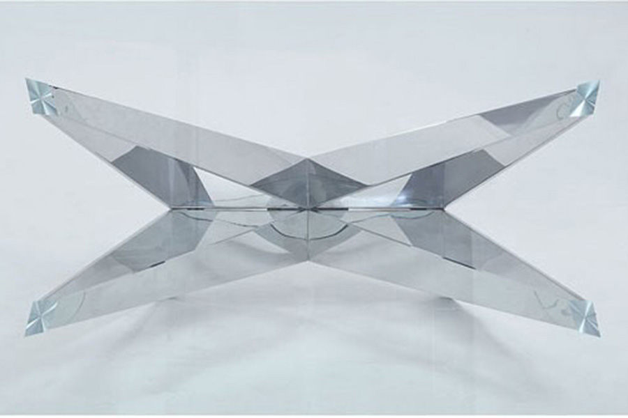 ACME - Dekel Dining Table in Clear Glass Top/Stainless Steel