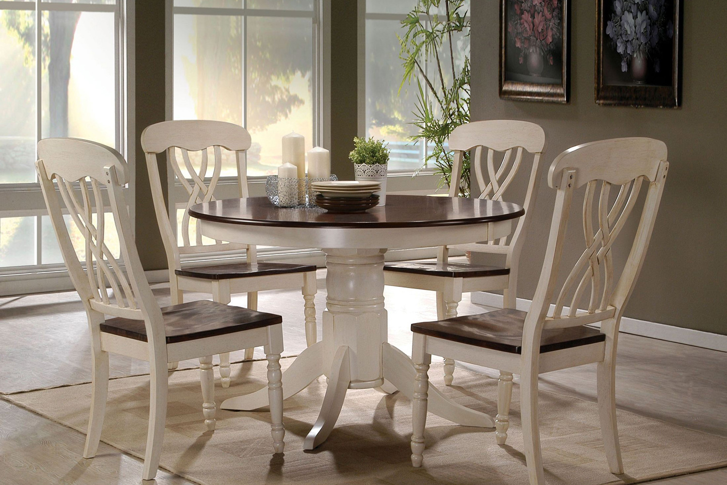 ACME - Dylan Side Chair (Set-2) in Buttermilk/Oak
