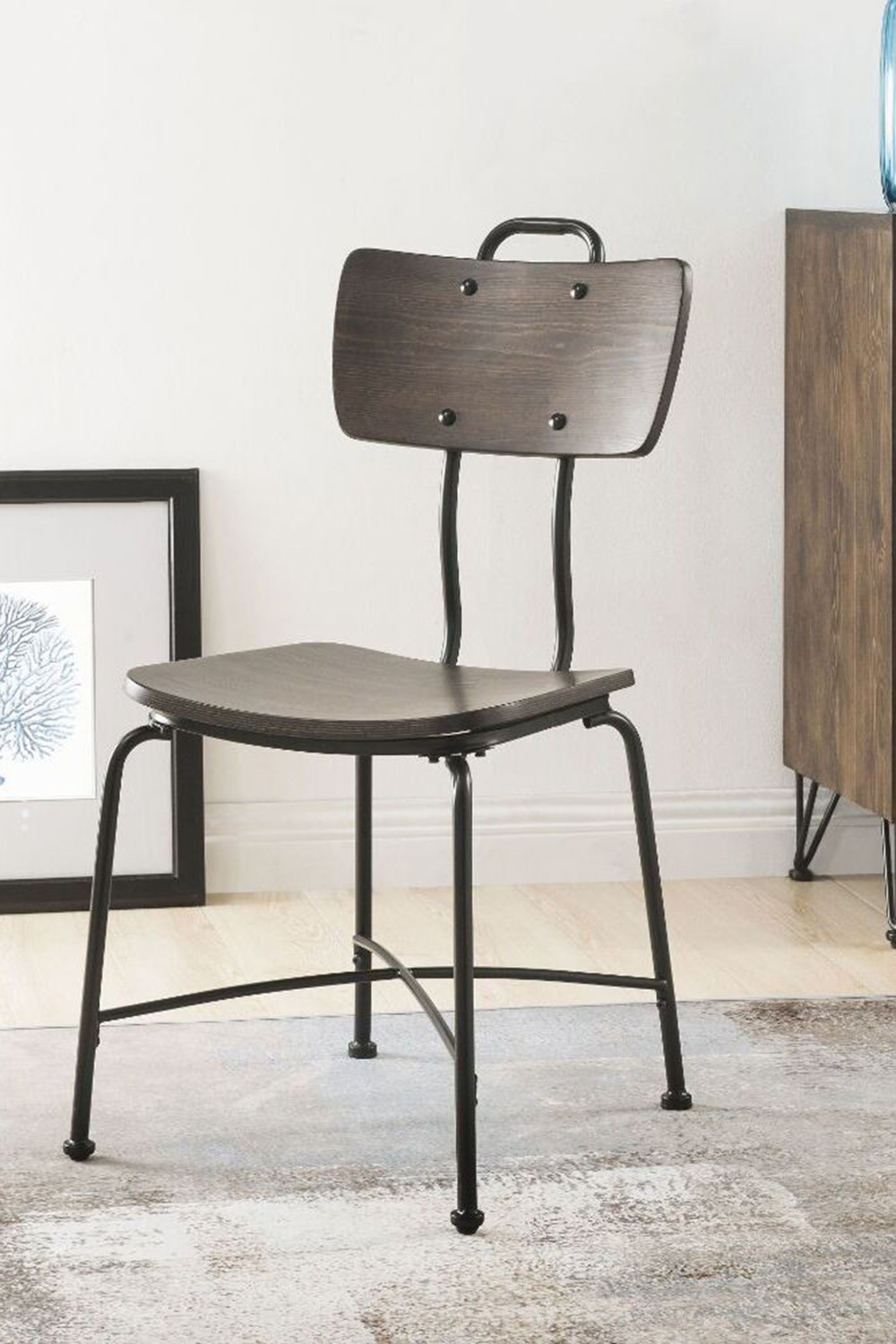 ACME - Garron Side Chair (Set-2) in Walnut/Black