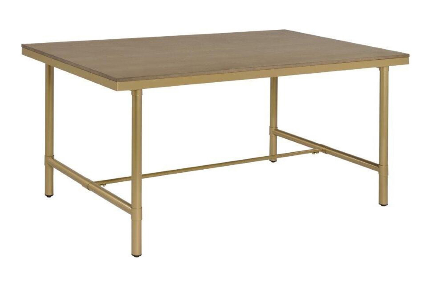 ACME - Entropy 5PC Dining Set in White/Brushed Gold