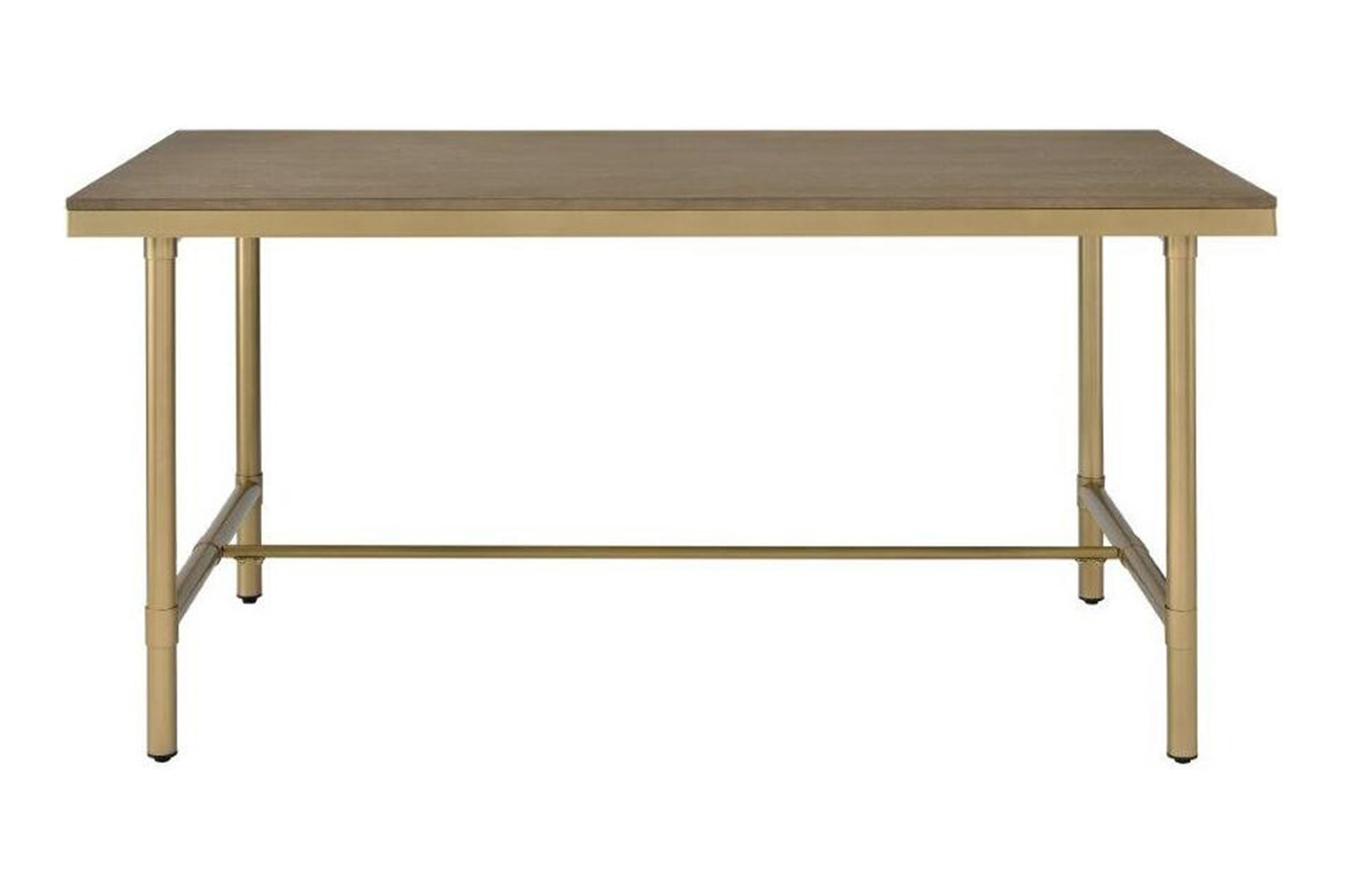 ACME - Entropy 5PC Dining Set in White/Brushed Gold