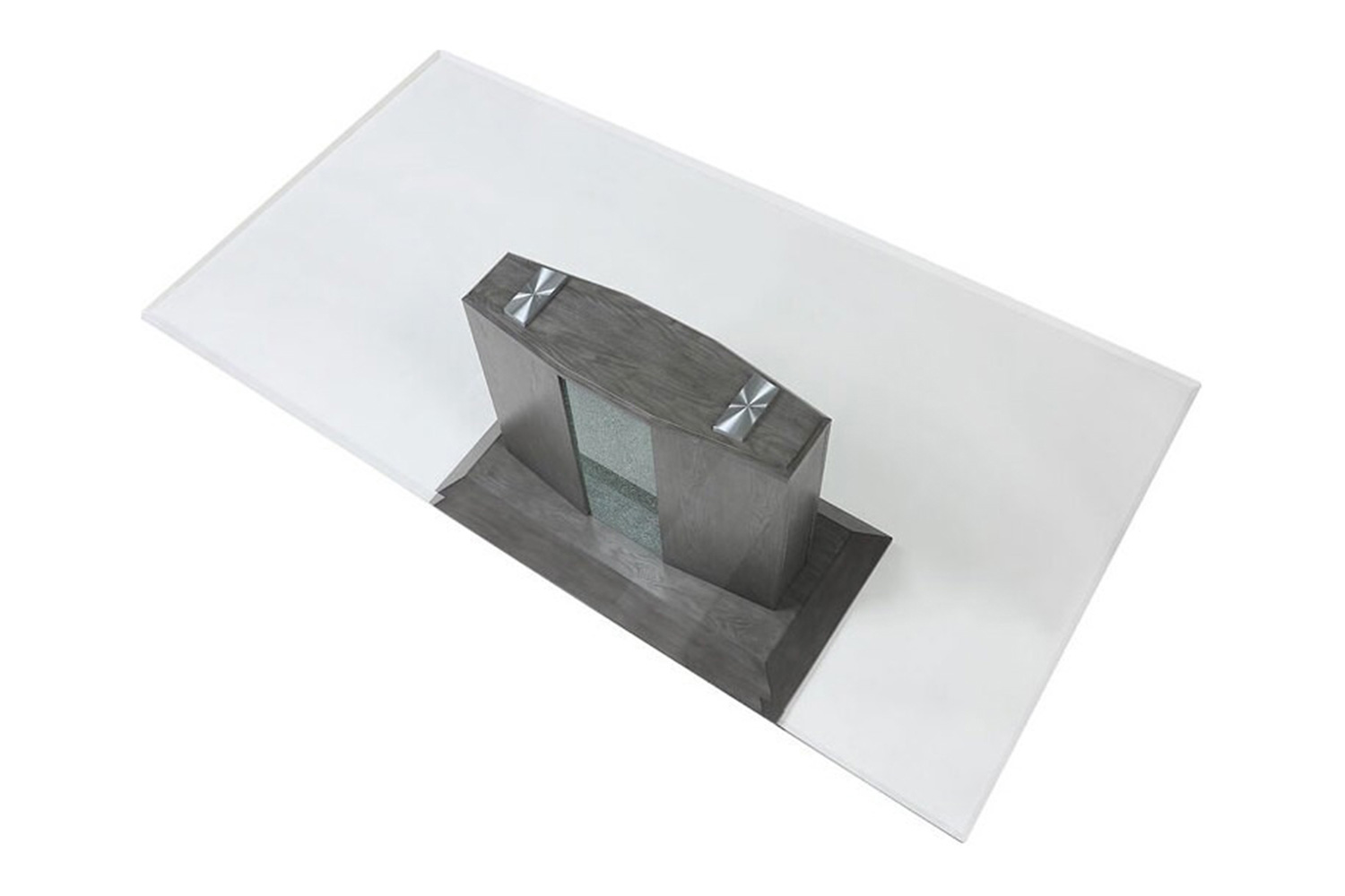 ACME - Belay Dining Table in Glass Top/Gray Oak