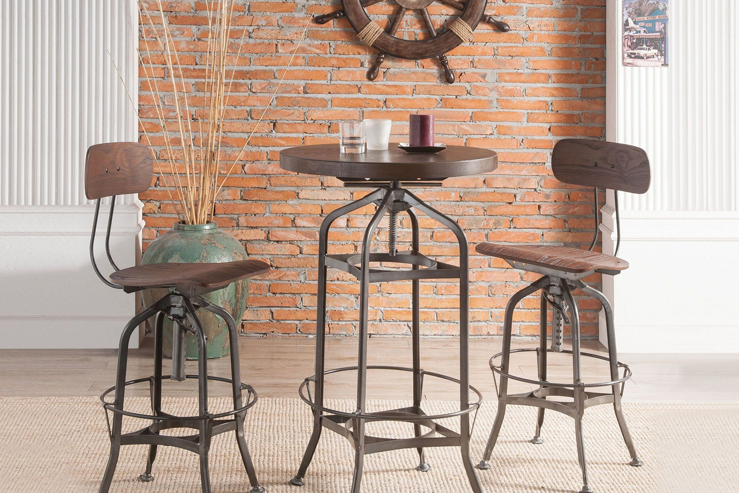 ACME - Kaeso Bar Table in Walnut/Gunmetal