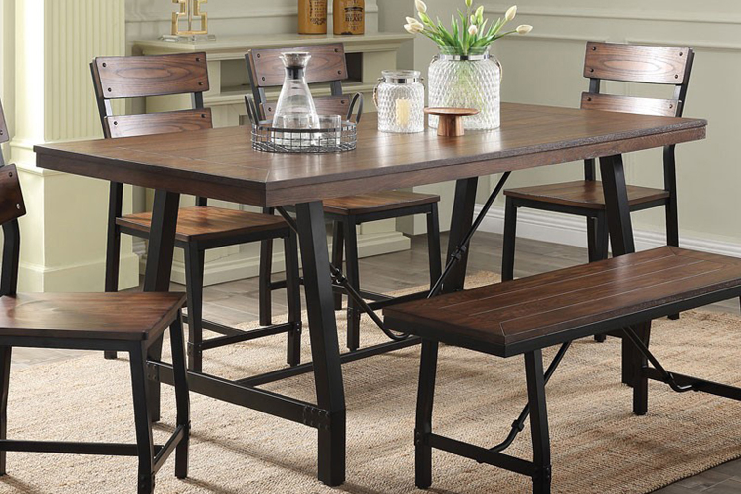 ACME - Mariatu Dining Table in Oak/Black