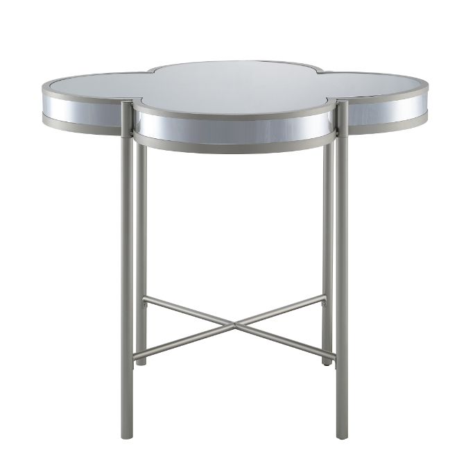 ACME - Clover Counter Height Table in Silver/Champagne