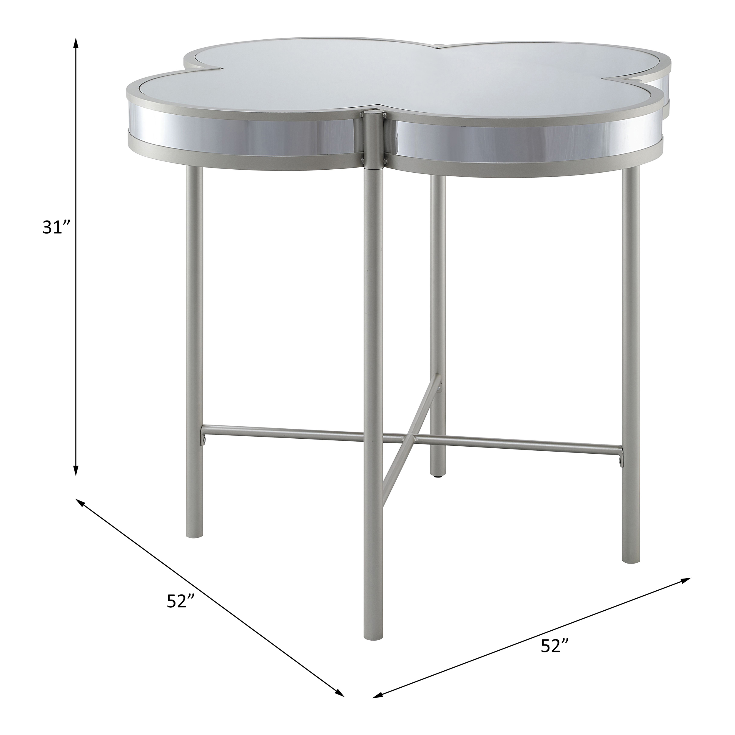 ACME - Clover Counter Height Table in Silver/Champagne