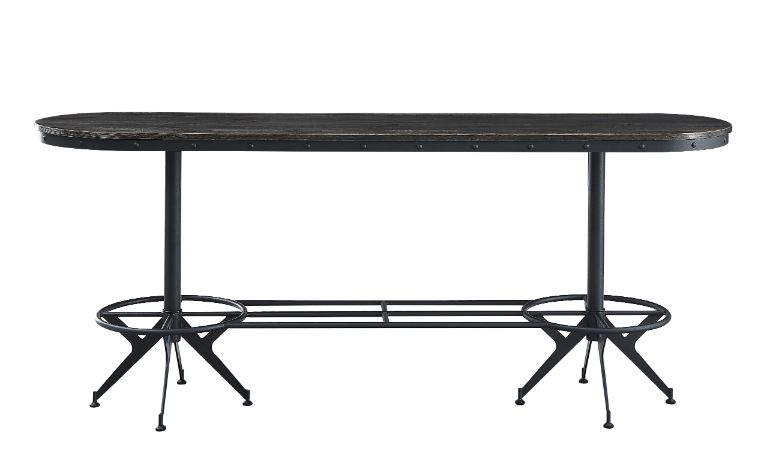 ACME - Zangief Counter Height Table in Salvaged Brown/Black