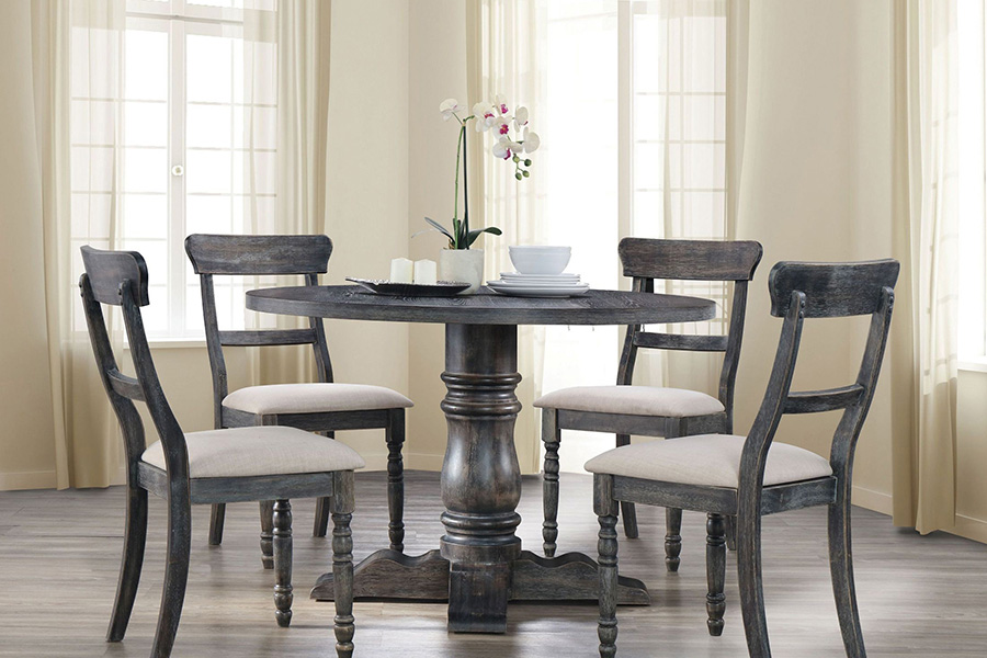 ACME - Leventis Dining Table in Weathered Gray