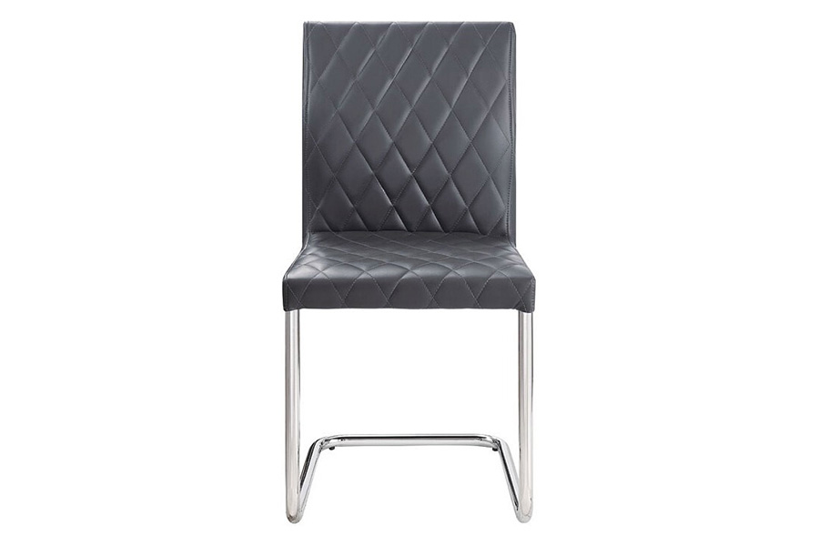 ACME - Ansonia Side Chair (Set-2) in Gray/Chrome