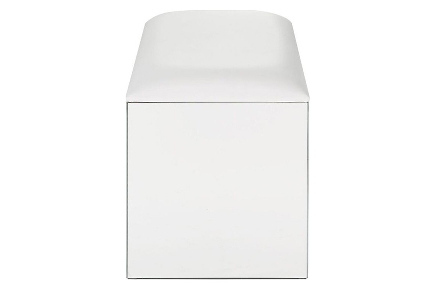 ACME - Nysa Vanity Stool in Ivory/Mirrored/Faux Crystals