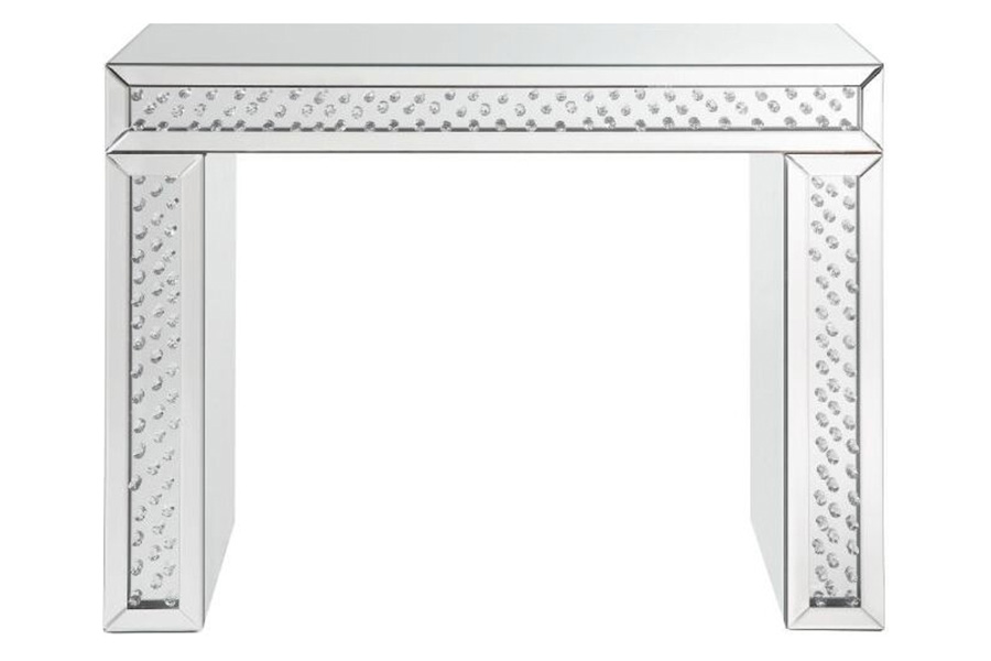 ACME - Nysa Vanity Desk in Mirrored/Faux Crystals (90159)