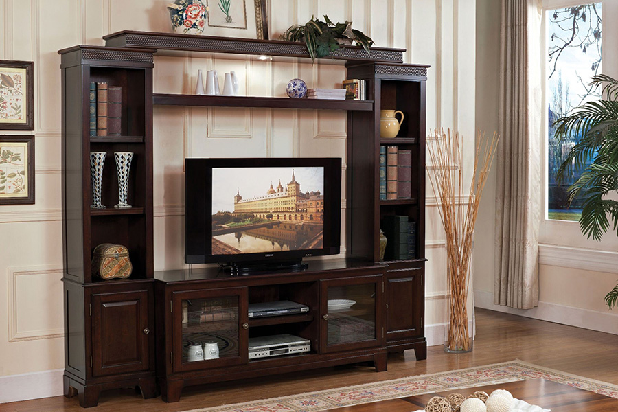 ACME - Halden TV Stand in Merlot