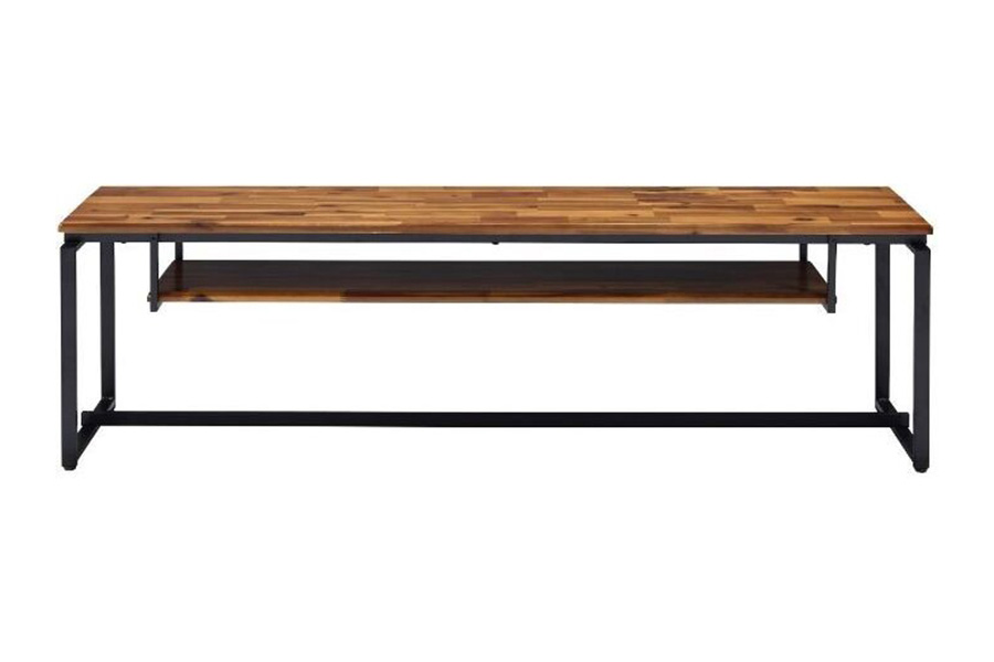 ACME - Jurgen TV Stand in Oak/Black Metal