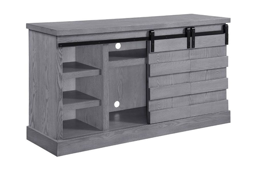 ACME - Amrita TV Stand with Fireplace in Gray Oak