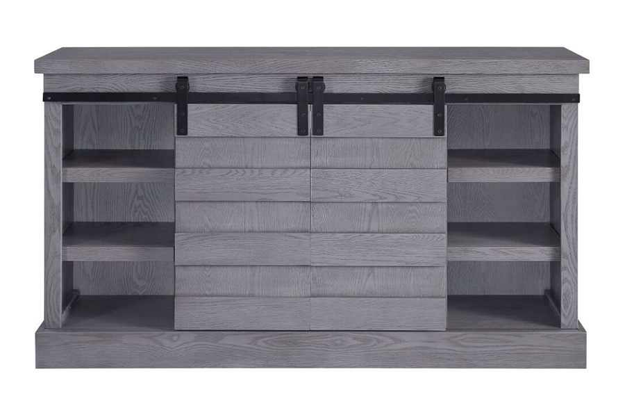 ACME - Amrita TV Stand with Fireplace in Gray Oak
