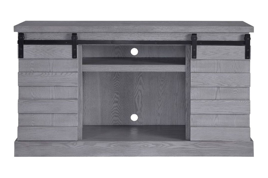 ACME - Amrita TV Stand with Fireplace in Gray Oak