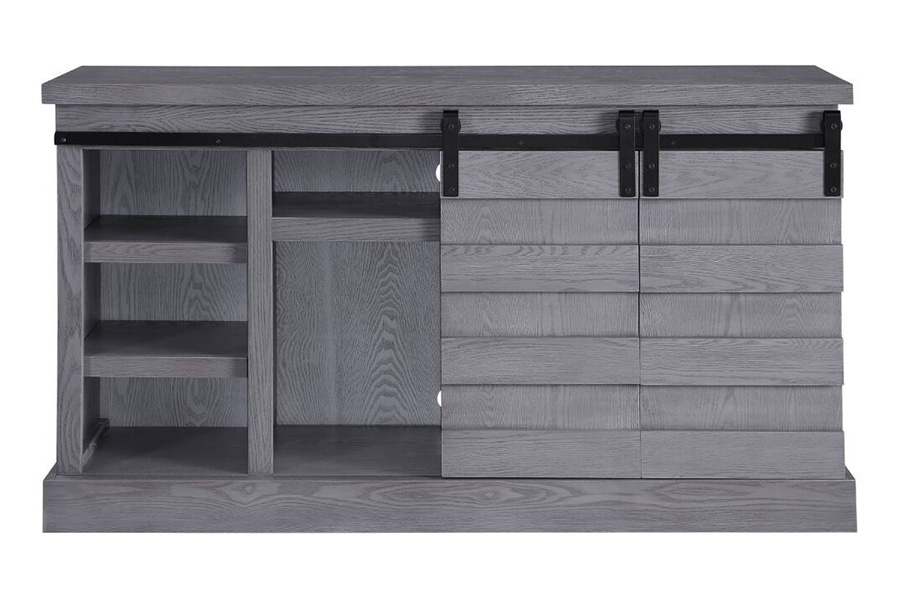 ACME - Amrita TV Stand with Fireplace in Gray Oak