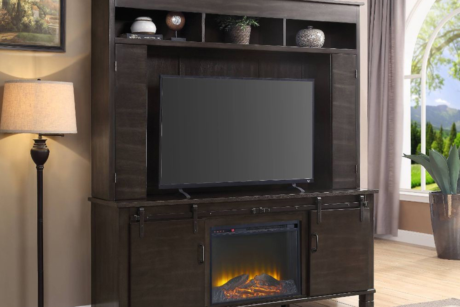ACME - Apison Entertainment Center (Include 91617Fir) in Espresso