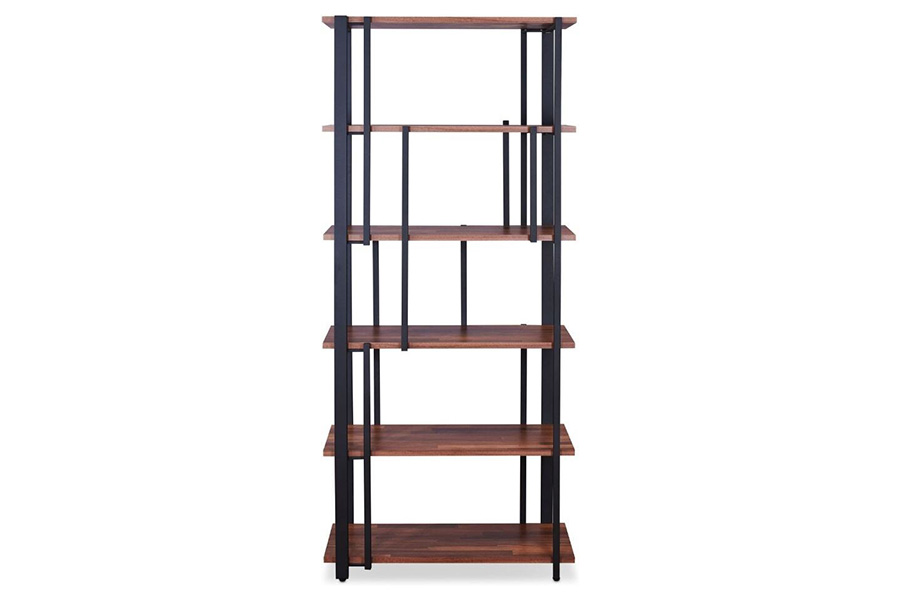 ACME - Sara Bookshelf in Walnut/Sandy Black (92406)
