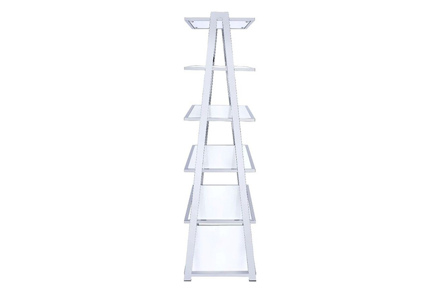 ACME Coleen Bookshelf - White High Gloss/Chrome
