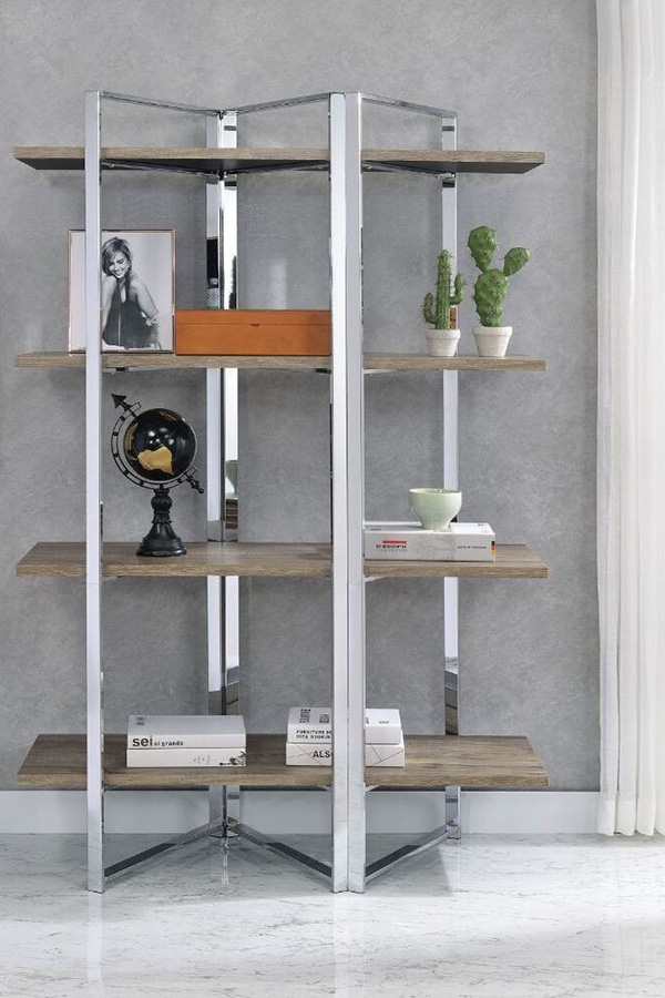 ACME - Libby Bookshelf in Chrome