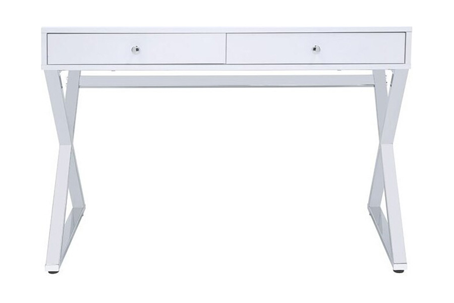 ACME Coleen Writing Desk (Same Ac00895) - White/Chrome