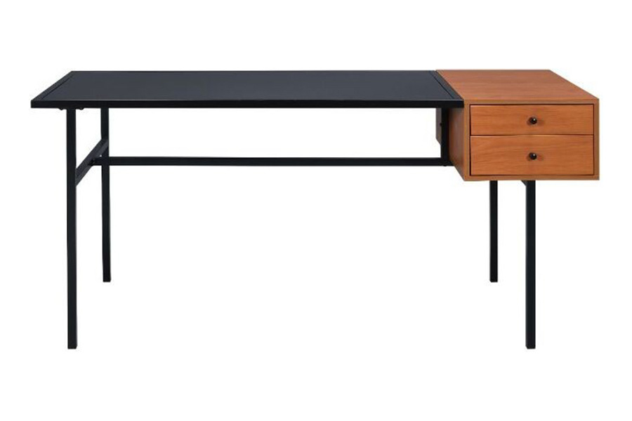 ACME - Oaken Executive Writing Desk in Honey Oak/Black