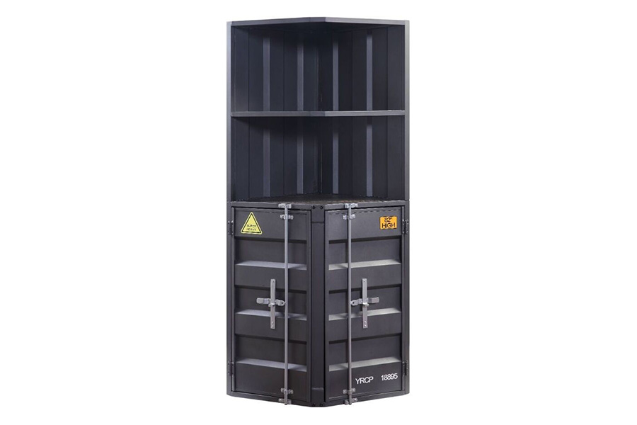 ACME - Cargo Corner Bookcase in Gunmetal