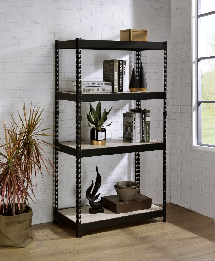 ACME Decmus Bookshelf - Natural/Black, 60"H (92782)