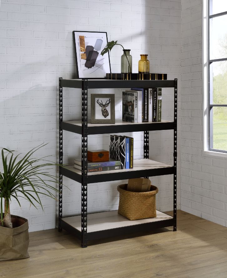 ACME Decmus Bookshelf - Natural/Black, 48"H (92784)