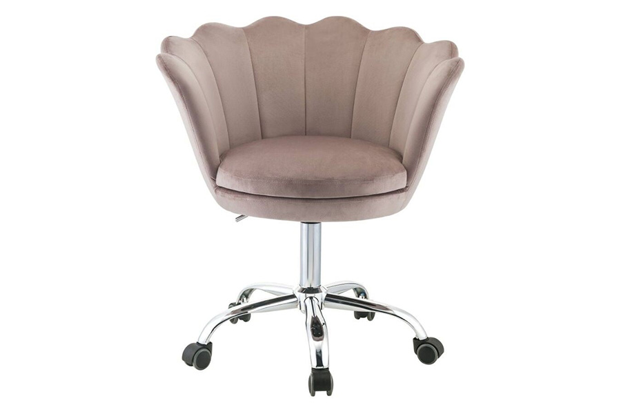 ACME - Micco Office Chair in Rose Quartz/Chrome