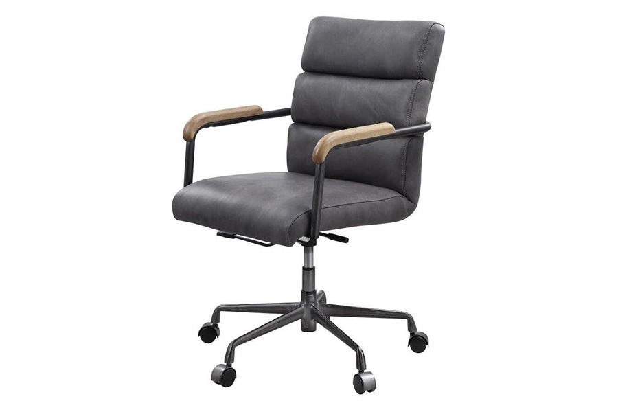 ACME Halcyon Office Chair - Gray Top Grain Leather