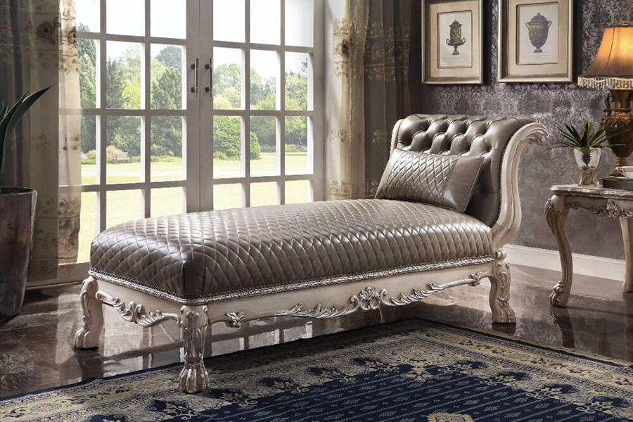 ACME Dresden Chaise with Pillow - Namibia/Vintage Bone White