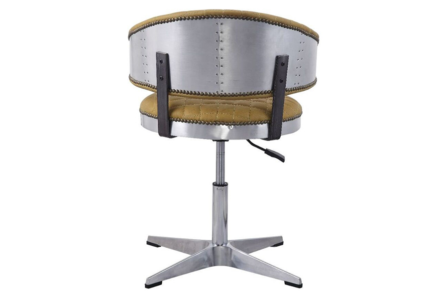 ACME - Brancaster Adjustable Stool with Swivel in Turmeric/Chrome