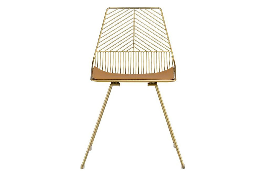 ACME - Faina Side Chair (Set-2) in Whiskey/Gold