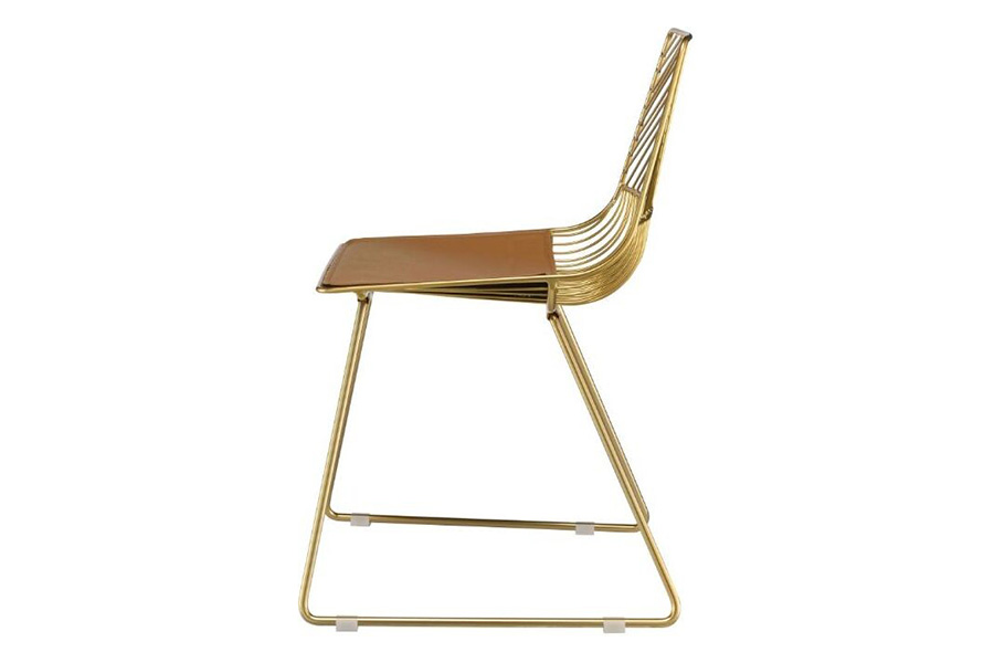 ACME - Faina Side Chair (Set-2) in Whiskey/Gold