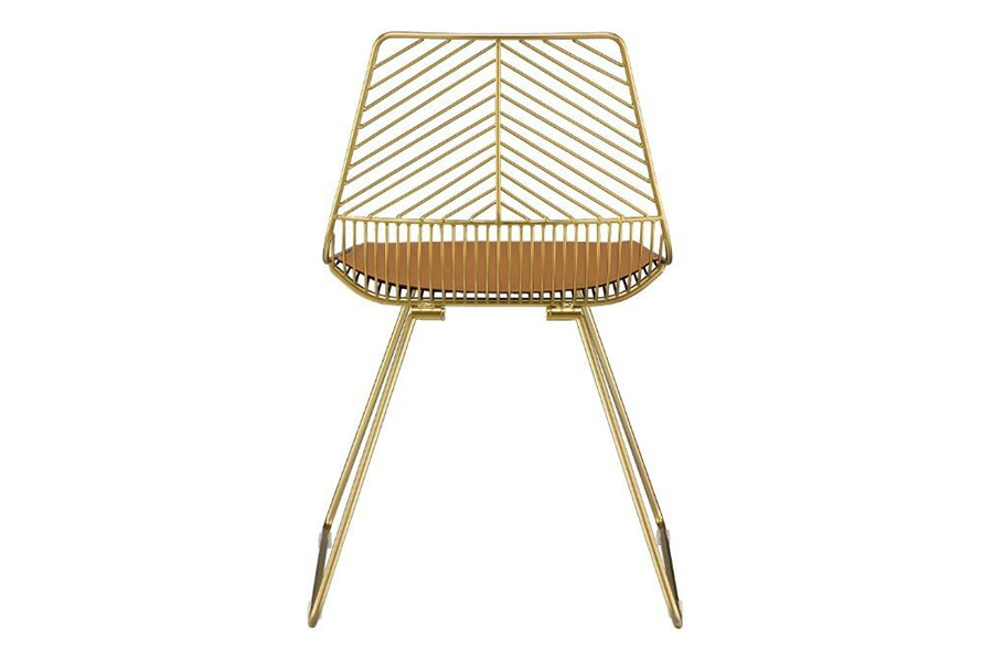 ACME - Faina Side Chair (Set-2) in Whiskey/Gold