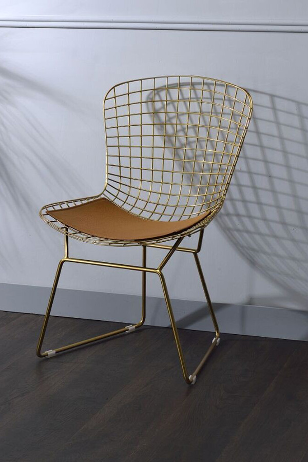ACME - Achellia Side Chair (Set-2) in Whiskey/Gold