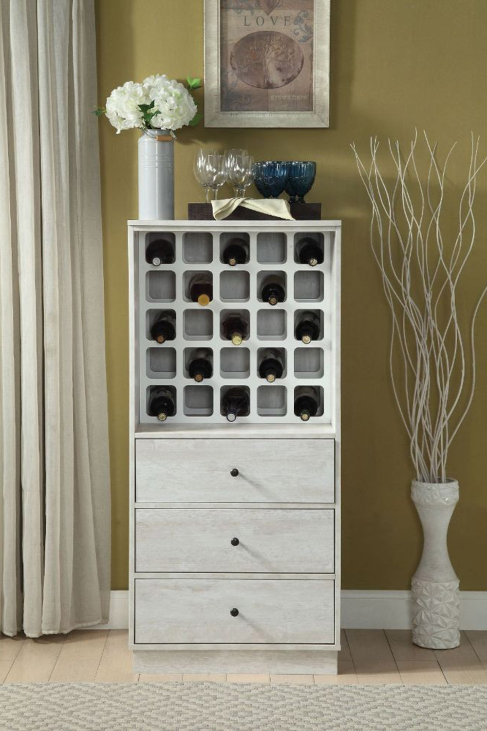 ACME - Wiesta Drawer Wine Cabinet