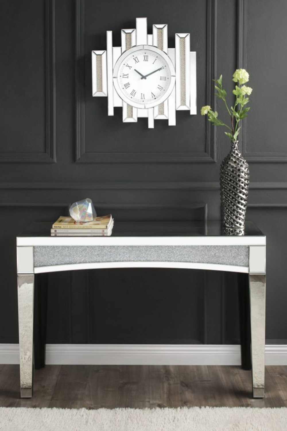 ACME - Ornat Wall Clock in Faux Square Diamonds (97728)