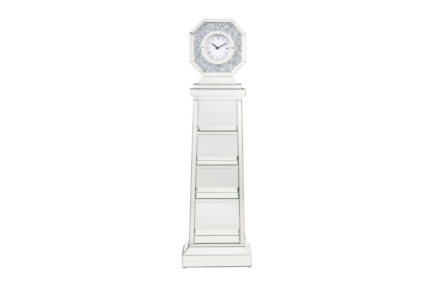 ACME - Noralie Grandfather Clock in Mirrored/Faux Diamonds (97736)