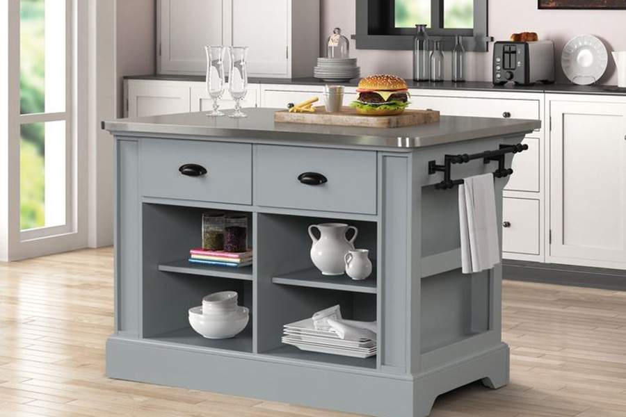 ACME - Urrur Kitchen Island in Gray