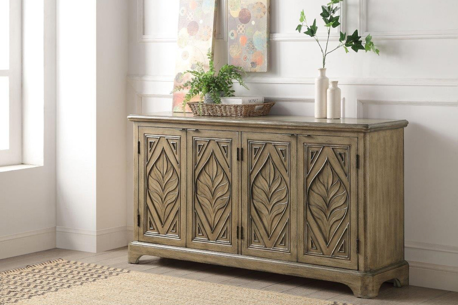 ACME - Orana Console Cabinet in Oak