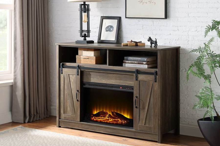 ACME - Tobias Fireplace in Rustic Oak (AC00274)