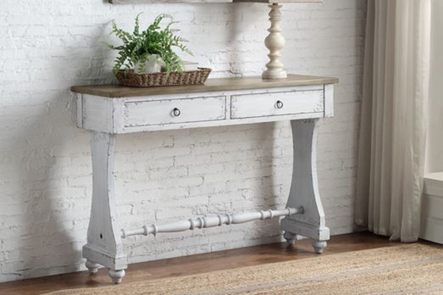 ACME - Carminda Console Table in Antique White