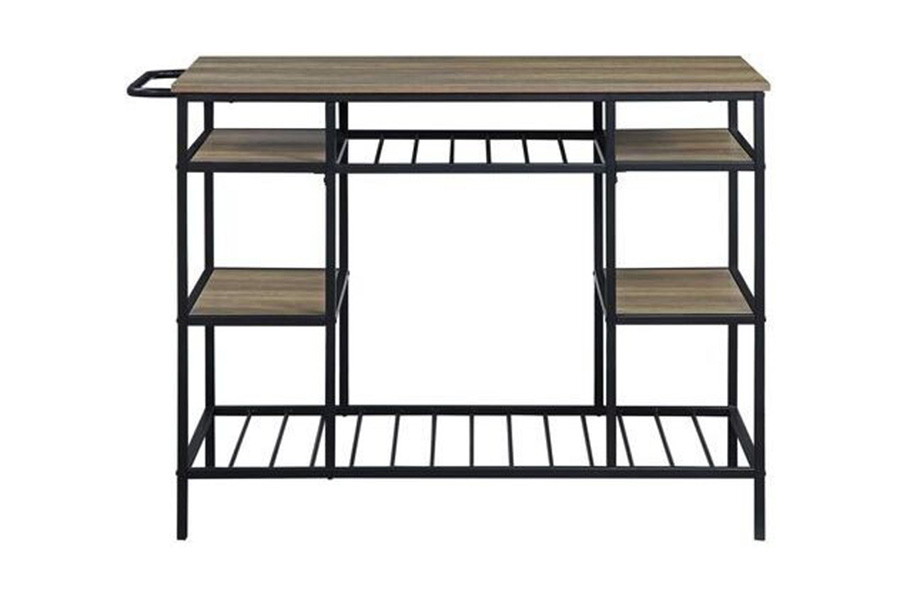 ACME - Lona Kitchen Island in Rustic Oak/Black