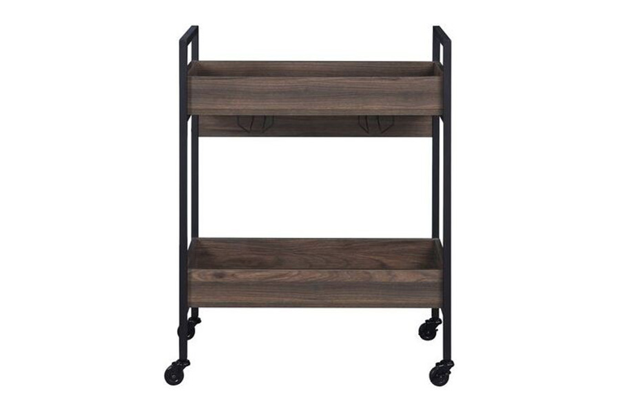 ACME - Jerrick Serving Cart in Walnut/Black