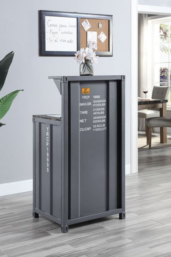 ACME Cargo Reception Desk - Gunmetal Finish