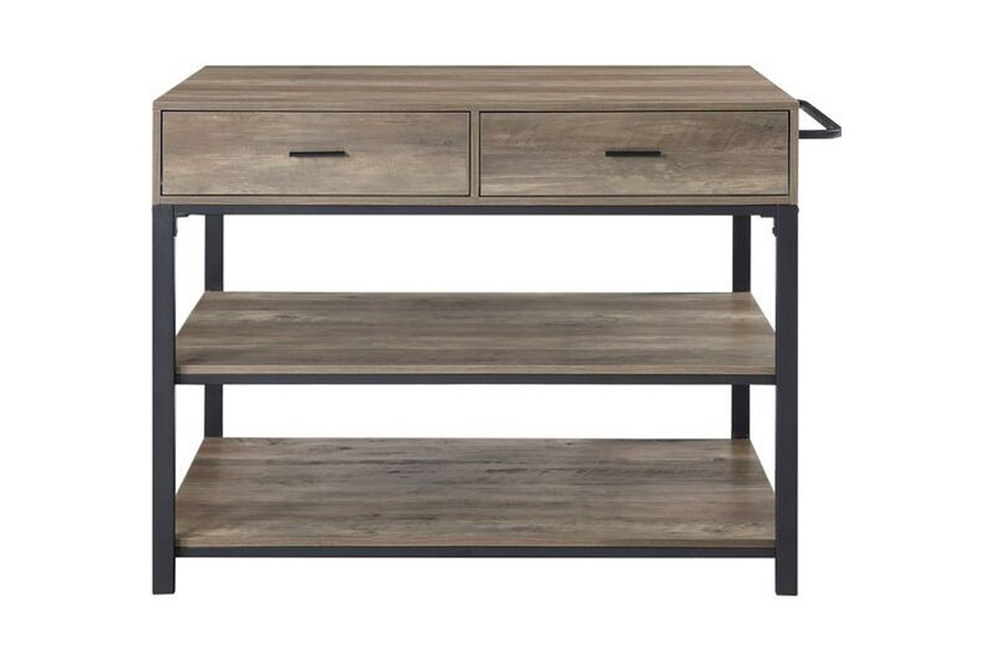 ACME - Macaria Kitchen Island in Rustic Oak/Black (AC00403)