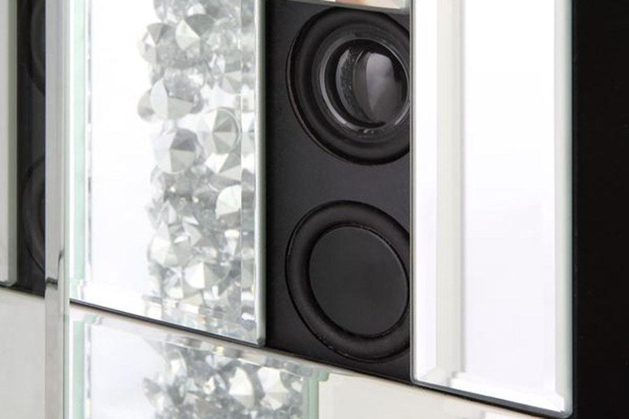 ACME - Noralie Fireplace with Bluetooth in Mirrored/Faux Diamonds (AC00510)